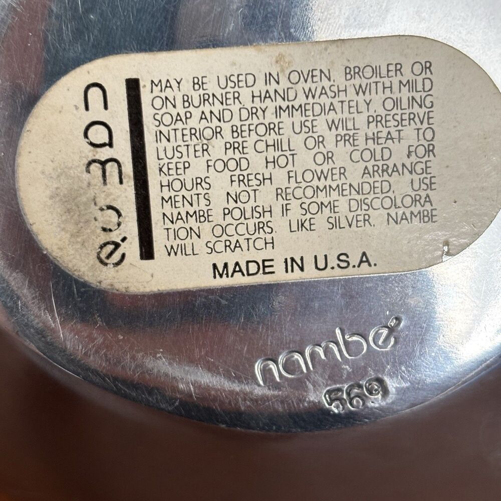 Nambe Bowl Butterfly Mid Century Modern 569 Aluminum Alloy 1967 Richard K Thomas - Picture 2 of 6